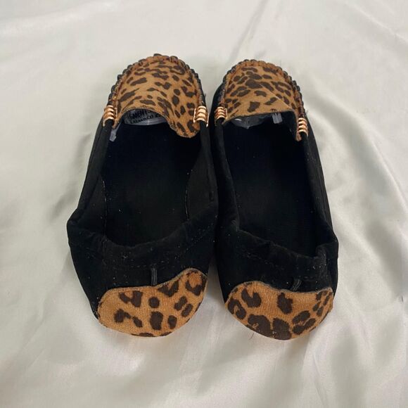 Boho Leopard Animal Print Black Brown Loafers / Slip Ons EU 41 US 10.5 - Picture 3 of 8